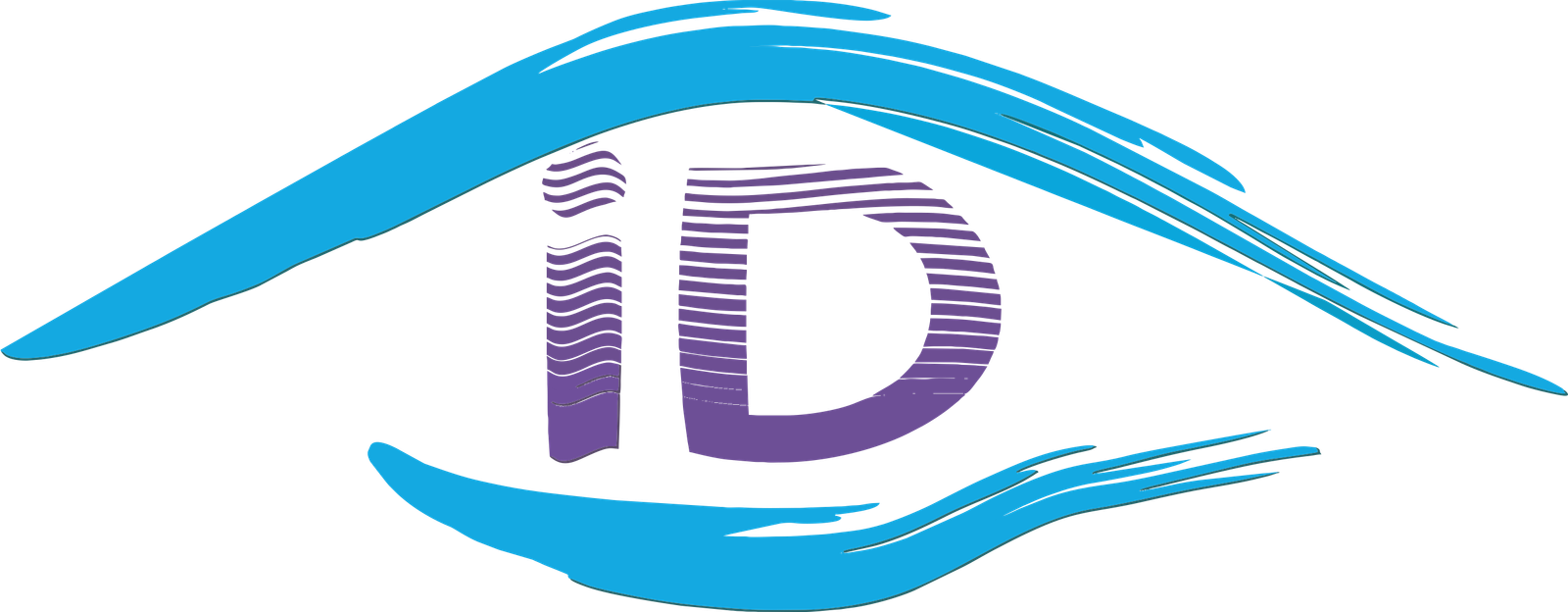 iDentidad Studio logo - a minimalist eye-shaped design with the letters 'iD' in purple and blue.