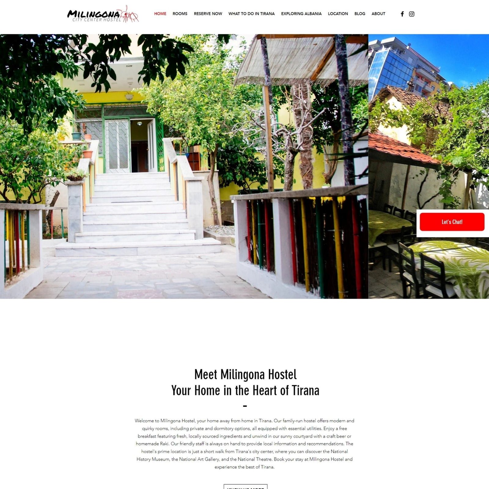 Milingona Hostel Website