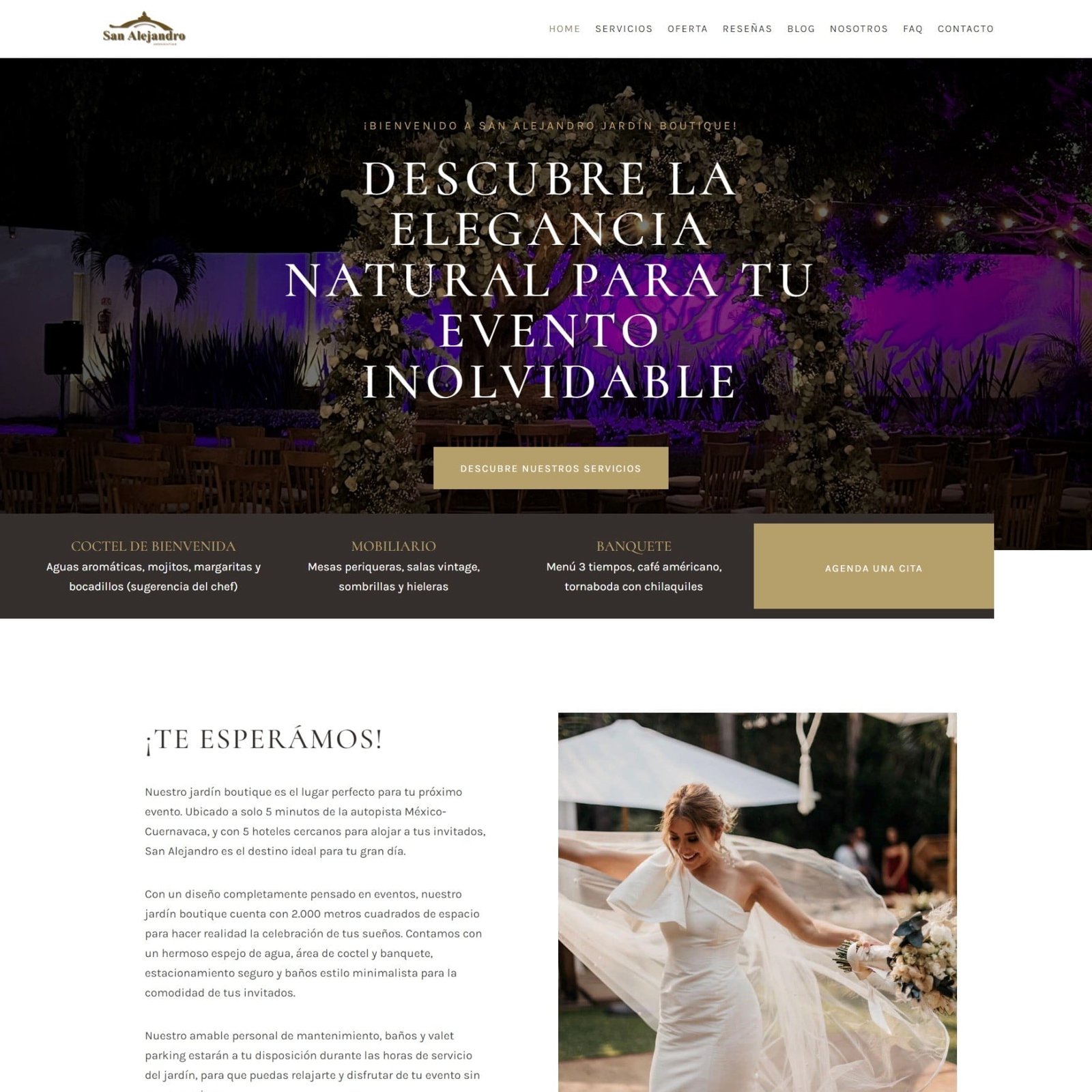 San Alejandro Garden for Events Website