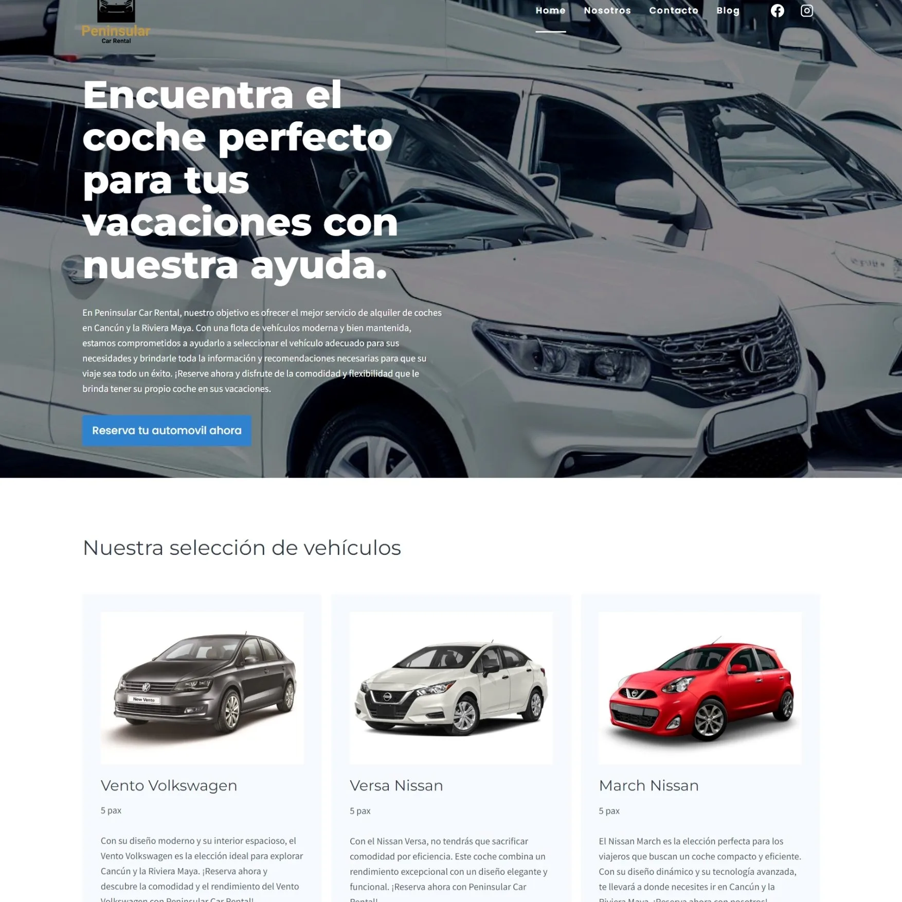 Peninsular Car Rental Website